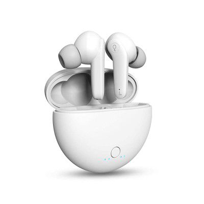 Pebble Arc TWS Earbuds with Bluetooth V5.0, Immersive Audio, Up to 15H Total Playback, Instant Voice Assistant, Easy Access Controls with Mic and Dual Tone Ergonomic Design (White) Type C Charging cas