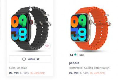 Pebble Bluetooth Calling Smartwatches @ ₹599