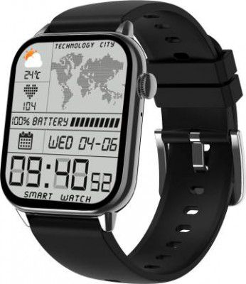 Pebble Cosmos Ultra 1.91 600 nits BT-Calling High-Res Curved Display, Ultra-Thin Dial Smartwatch (Black Strap, Free Size)