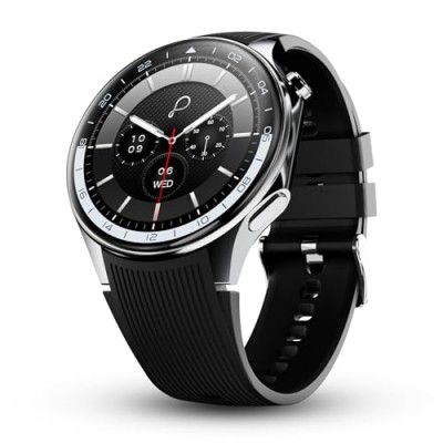 Pebble Gravity Smartwatch, 1.43-inch AMOLED Display, Always-On Screen, Bluetooth Calling, QR Payment, Health Tracking, BT 5.3 (Blue)