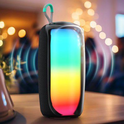 Pebble Vibe 18W Deep Bass Sound RGB LED Light Up to 5 Hours Play time Bluetooth V5.3 Voice Assistant Multiple Connectivity TWS Connectivity Multiple Playing Options