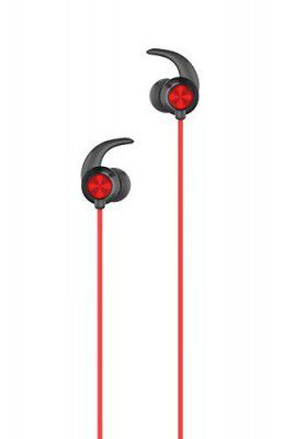 Pebble Zest Active - Heavy Bass Snug fit Wired Earphones with Inbuilt Mic (Red)