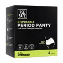 Pee Safe Disposable Period Panties for Women Leak Proof | L-XL | Pack of 4 | 360° Protection | Seamless Fit | Period Panty for Heavy Flow White...