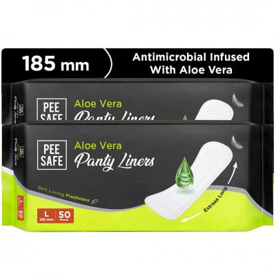 Pee Safe Panty Liners For Women Daily Use with Aloe Vera - 100 Liners 