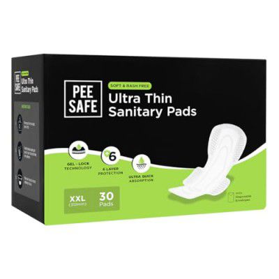 Pee Safe Ultra Thin Sanitary Pads For Women | XXL | 30 Pads For Rash Free Periods
