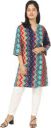PEENAKIN Women Printed Poly Crepe Straight Kurta (Light Blue, Multicolor)...