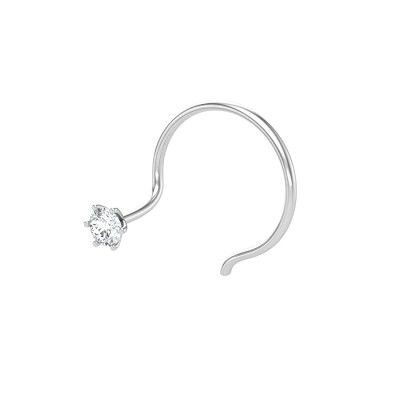 Peenzone 92.5 Silver White Nose Stud For Women