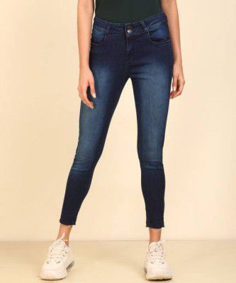 PEOPLE  Tapered Fit Women Dark Blue Jeans