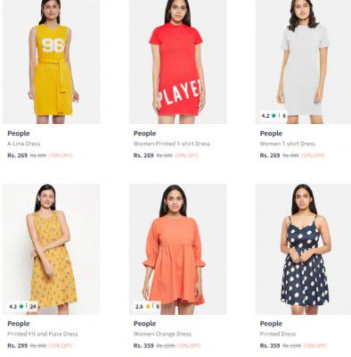 People Women's Dresses Minimum 70% Off