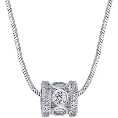 Peora Silver Plated Stylish Party Pendant Chain Necklace Jewellery Set for Women Girls