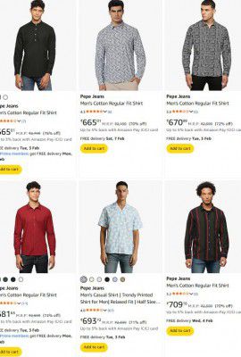 Amazon : Upto 82% OFF - Pepe Jeans Mens Clothing