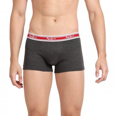 Pepe Jeans Innerwear Mens Solid Cotton Antibacterial Trunks (Pack of 2)