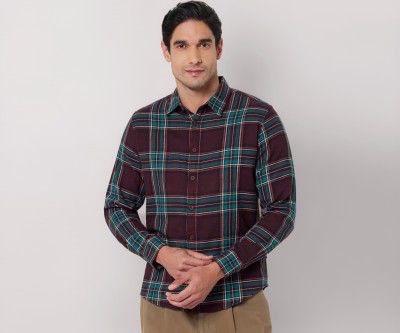 Pepe Jeans Men's Regular Fit Full Sleeve Checkered Cotton Casual Shirt 