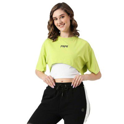 Pepe Jeans Solid Round Neck Women's Cotton Slim Fit T-Shirt