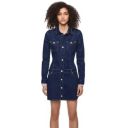 Pepe Jeans Women's Cotton Classic Knee-Length Dress (PL952610_Blue_XS)...
