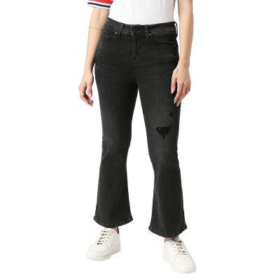Pepe Jeans Women's High Rise Flare Fit Jeans Black Used