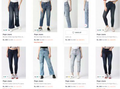 Myntra : Upto 70% OFF - Pepe Jeans Womens Jeans