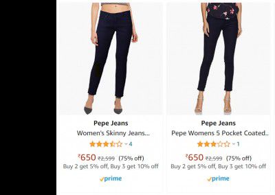 PEPE Jeans women's jeans upto 75% off