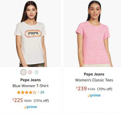 Pepe Jeans Womens T-Shirts upto 75% off