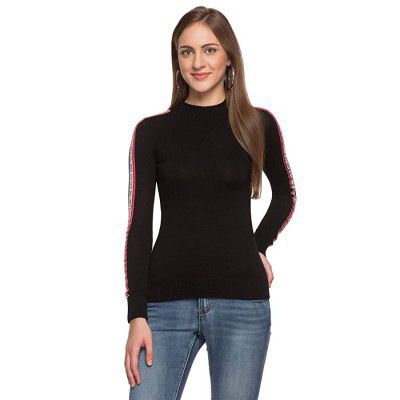 Pepe Womens Round Neck Solid Sweater