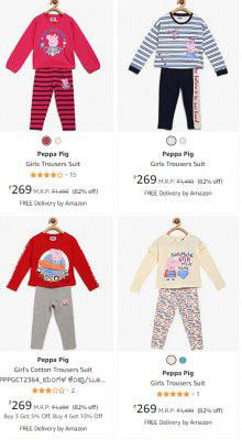 Peppa Pig Girls Trousers Suit Starts ₹239