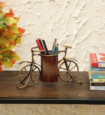 pepperfry : Cycle Copper Metal Pen Holder