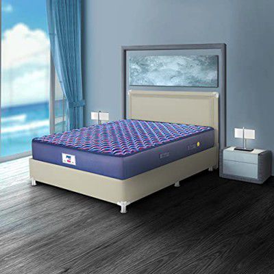 Peps Caspia 10 Inch Single Size Woven Fabric Spring Mattress(Navy Blue, 84X36X10) with One Pillow Free