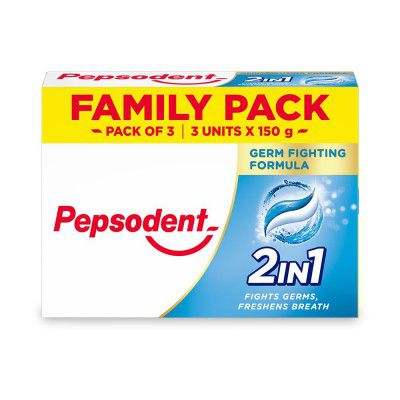 Pepsodent 2-in-1 Toothpaste 80G | First in India Paste + Gel formula | Helps prevent cavity + Freshens breath_450G (150G*3)