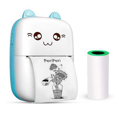 PeriPeri C6 Mini Thermal Printer (1Year Warranty) Inkless Bluetooth Pocket Printer (Blue)
