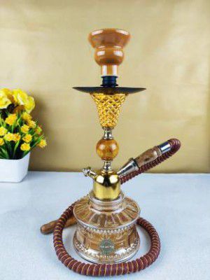 Perk and puff 12 inch Glass, Ceramic Hookah  (Gold)