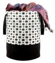 Perpetual Cloth Basket For Laundry - Waterproof Non Woven Cloth Bag For Storage Clothes, Flodable Laundry Basket Bag With Handle 45 Liter(Polka), White, 15 Cm, 30 Cm...