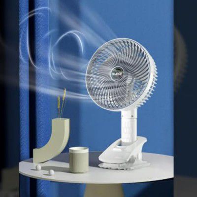 Perpetual Cooling Fan Rechargable 3 Speed Setting, Soaqp AHndling Holder Plastic Durable, Ideal for Home Office USB