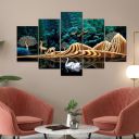 Perpetual Deer Paintings for Wall Decoration - Set Of Five, 3d Scenery Vastu Painting for Living Room Large Size with Frames for Home Decoration, Hotel, Office (75 CM X 43 CM) D5D...
