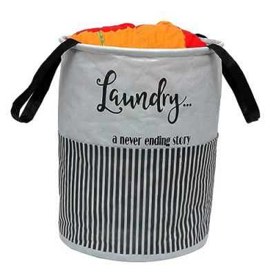 Perpetual Laundry Basket For Clothes - Waterproof Non Woven Cloth Bag For Storage Clothes, Flodable Laundry Basket Bag With Handle 45 Liter