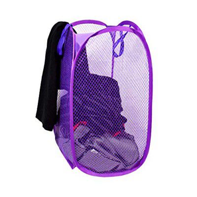 Perpetual Net Laundry Bag Foldable and Collapsible with Easy to Carry Handle- for Home, Dorms, Hostel, Toy Storage (Multicolor) 30 Liter