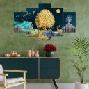 Perpetual Paintings for Wall Decoration - Set Of Five, 3d Scenery Vastu Painting for Living Room Large Size with Frames for Home Decoration, Hotel, Office (75 CM X 43 CM) D6M...