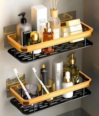 Perpetual Self - Adhesive Bathroom Shelf For Wall, Gold