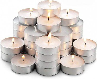 Perpetual Tea Light Candles Set of 50-100% Pure Wax, Smokeless, Tealight Candles