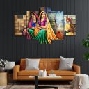 Perpetual Wood Rajasthani Paintings For Living Room Set Of 5 (75X43 Cm)(Multi)...
