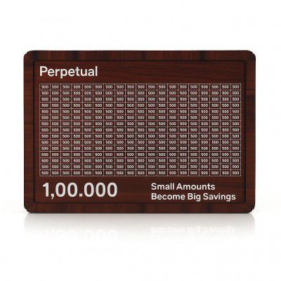 Perpetual Wooden Money Piggy Bank, Money Saving Box