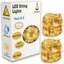 PESCA LED String Lights Serial Bulbs Ladi Decoration Lighting for Diwali Christmas (11 Meters) - Set of 2, Warm White...