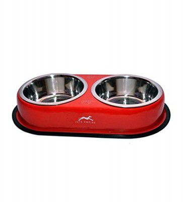 Pet Club51 Standard Pets Double Dinner Set Large-Red
