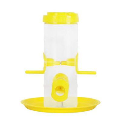Petcrux Medium Bird Feeder with Holding Handle with 4 Feeding Nozzles, Hanging Sparrow Bird Feeder (Yellow)