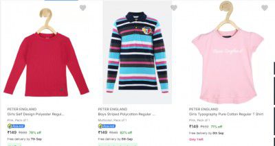 Peter England Kids T Shirts Upto 80% Off