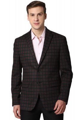 Peter England Men Maroon Blazer Slim