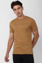 PETER ENGLAND Men Solid Crew Neck Polycotton Brown T-Shirt...