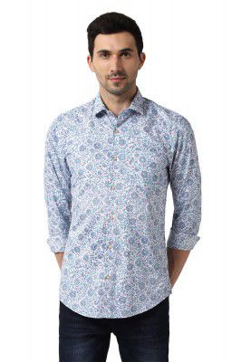 Peter England Men's Printed Slim fit Formal Shirt