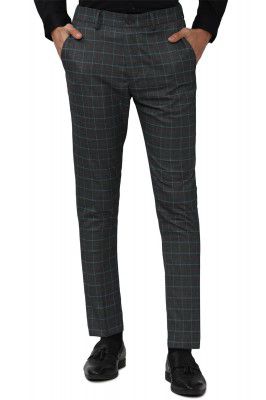 Peter England Men's Regular Fit Polyester Blend Pant