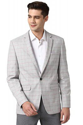 Peter England Mens Slim Fit Blazer (PIBZWNSF832023_Grey_40)
