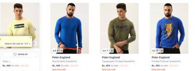 Peter England Sweatshirt Upto 78% Off| Starts At  359